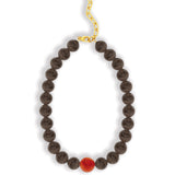 Mixed Shape Chunky Stone Necklace | 14mm Gold, Ice Obsidian, Carnelian
