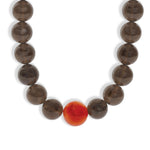 Mixed Shape Chunky Stone Necklace | 14mm Gold, Ice Obsidian, Carnelian