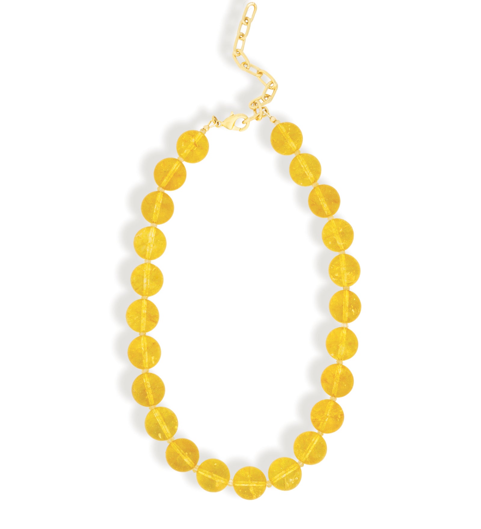 Mixed Shape Chunky Stone Necklace | 14mm Gold, Citrine