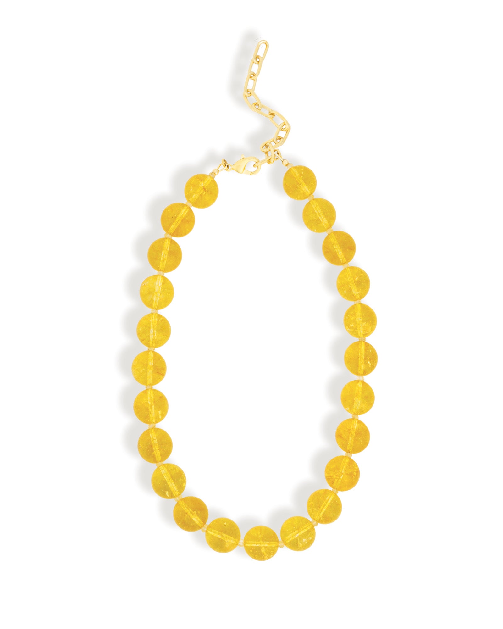 Mixed Shape Chunky Stone Necklace | 14mm Gold, Citrine