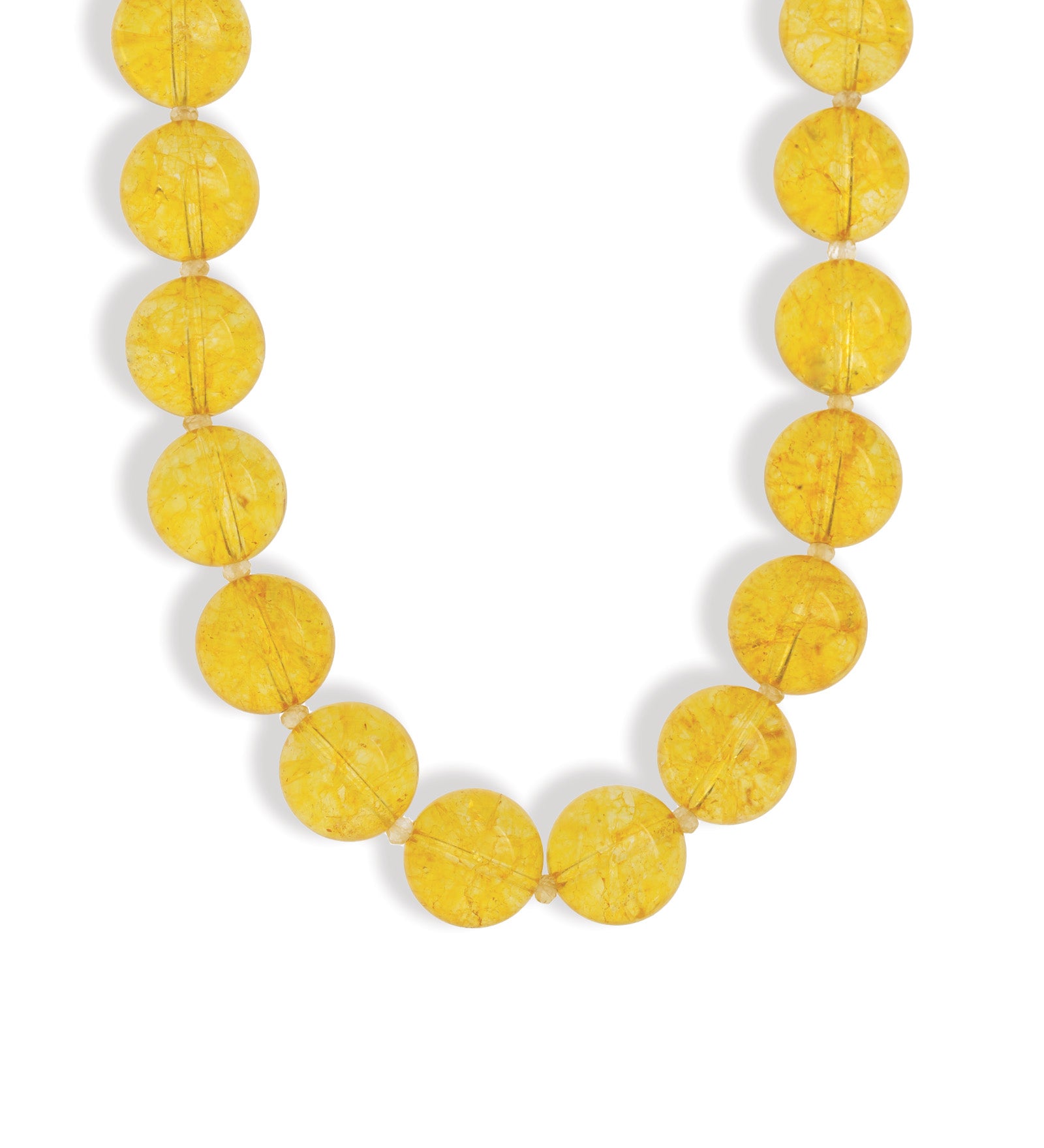 Mixed Shape Chunky Stone Necklace | 14mm Gold, Citrine