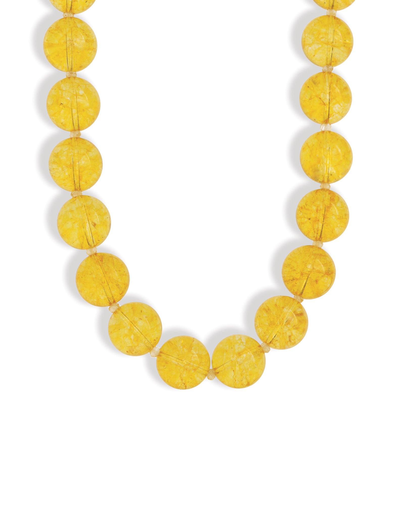 Mixed Shape Chunky Stone Necklace | 14mm Gold, Citrine