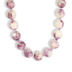 Mixed Shape Chunky Stone Necklace | 12mm Silver, Lepidolite Tourmaline, Amethyst