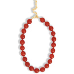 Mixed Shape Chunky Stone Necklace | 14mm Gold, Carnelian, Mandarin Garnet