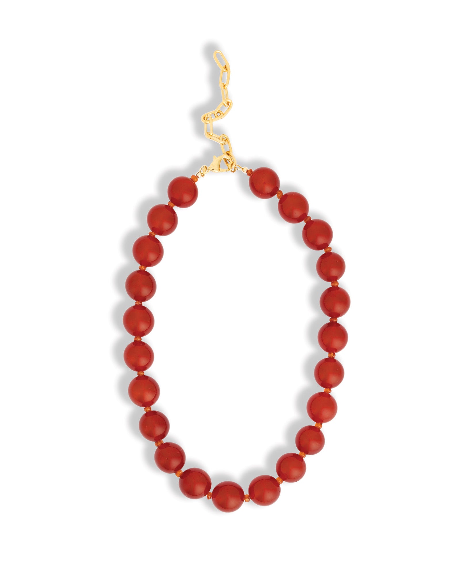 Mixed Shape Chunky Stone Necklace | 14mm Gold, Carnelian, Mandarin Garnet