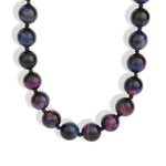 Mixed Shape Chunky Stone Necklace | 12mm Gold, Galaxy Tiger Eye, Black Spinel