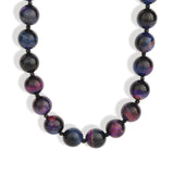 Mixed Shape Chunky Stone Necklace | 12mm Gold, Galaxy Tiger Eye, Black Spinel