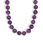 Mixed Shape Chunky Stone Necklace | 12mm Silver, Amethyst