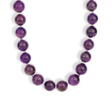 Mixed Shape Chunky Stone Necklace | 12mm Silver, Amethyst