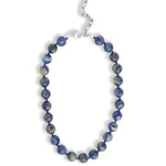 Mixed Shape Chunky Stone Necklace | 12mm Silver, Lapis