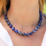 Lunita Luz-Lapis Chunky Beaded Necklace | 12mm-Necklaces-Blue Ruby Jewellery-Vancouver Canada