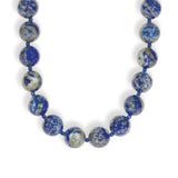 Mixed Shape Chunky Stone Necklace | 12mm Silver, Lapis