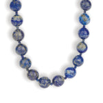 Mixed Shape Chunky Stone Necklace | 14mm Silver, Lapis