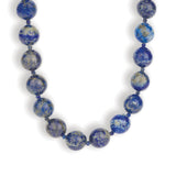 Mixed Shape Chunky Stone Necklace | 14mm Silver, Lapis