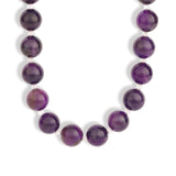 Mixed Shape Chunky Stone Necklace | 14mm Silver, Amethyst, Pink Amethyst