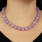 Mixed Shape Chunky Stone Necklace | 12mm Silver, Light Amethyst, Amethyst