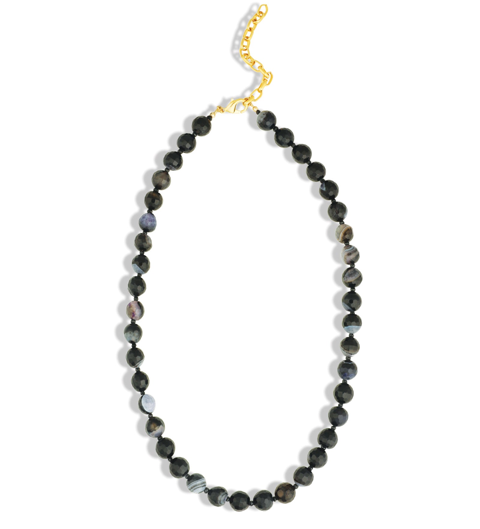 Lunita Luz-Faceted Mixed Shape Long Beaded Necklace | 10mm-Necklaces-Blue Ruby Jewellery-Vancouver Canada