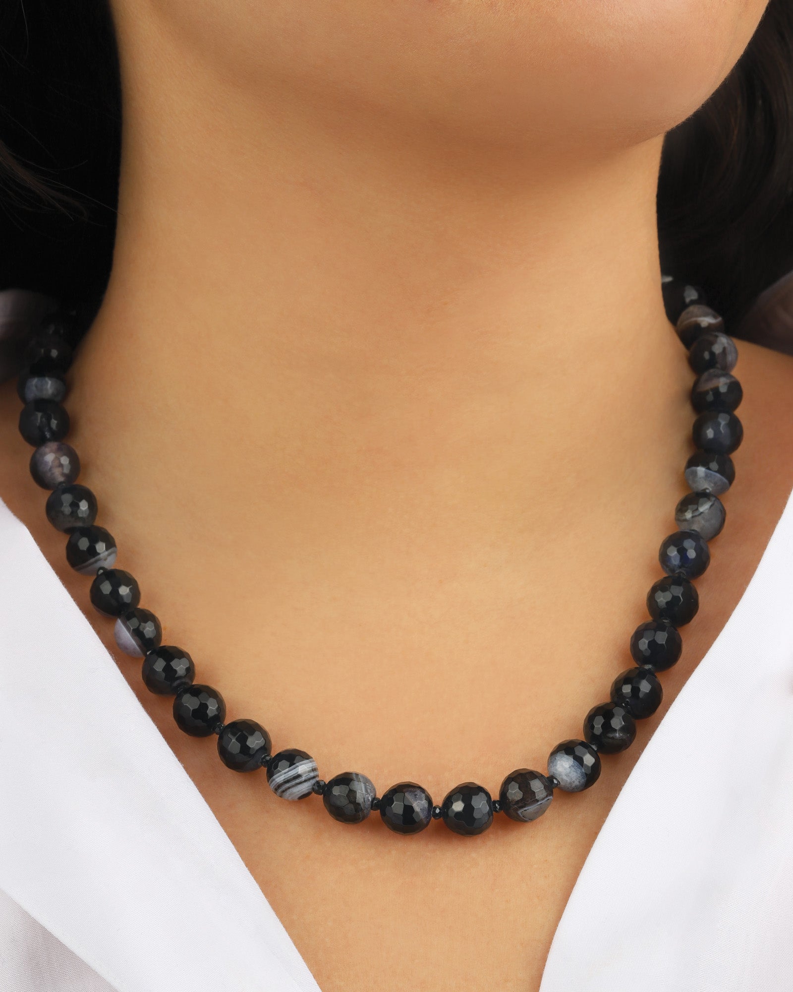 Lunita Luz-Faceted Mixed Shape Long Beaded Necklace | 10mm-Necklaces-Blue Ruby Jewellery-Vancouver Canada