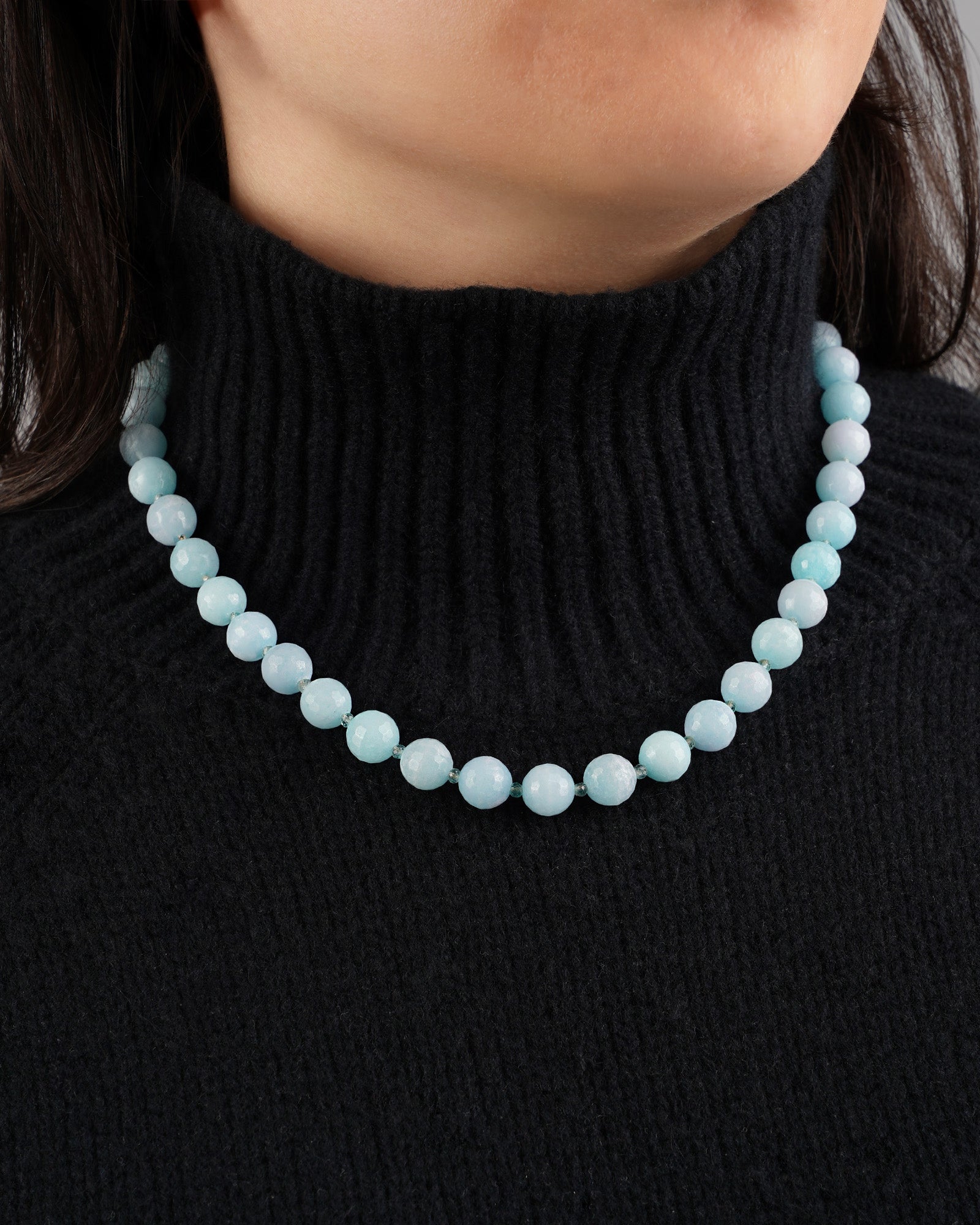 Lunita Luz-Faceted Mixed Stone Beaded Necklace | 10mm-Necklaces-Blue Ruby Jewellery-Vancouver Canada