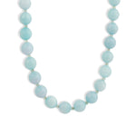 Faceted Mixed Stone Beaded Necklace | 10mm Gold, Light Blue Jade, Apatite