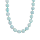 Faceted Mixed Stone Beaded Necklace | 10mm Gold, Light Blue Jade, Apatite