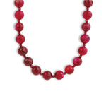 Faceted Mixed Stone Beaded Necklace | 10mm Gold, Fuschia Agate, Garnet