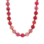 Faceted Mixed Stone Beaded Necklace | 10mm Gold, Red Agate, Garnet