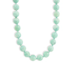 Faceted Mixed Stone Beaded Necklace | 10mm Gold, Light Green Agate, Amazonite