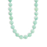 Faceted Mixed Stone Beaded Necklace | 10mm Gold, Light Green Agate, Amazonite