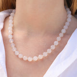 Lunita Luz-White Agate Long Faceted Beaded Necklace | 10mm-Necklaces-Blue Ruby Jewellery-Vancouver Canada