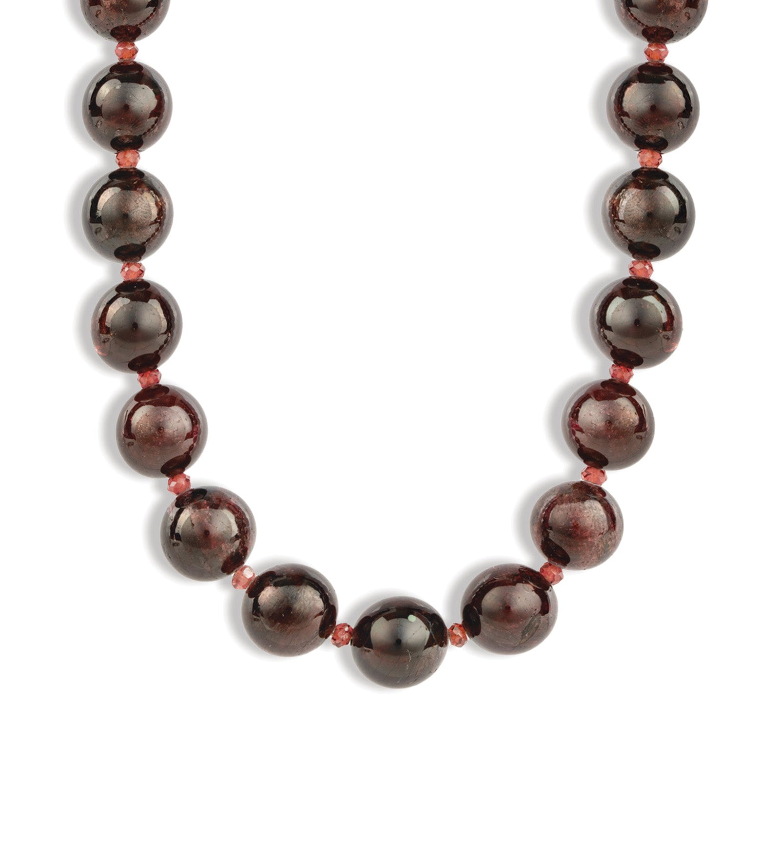 Lunita Luz-Mixed Shape Chunky Stone Necklace | 12mm-Necklaces-Gold, Red Garnet, Garnet-Blue Ruby Jewellery-Vancouver Canada