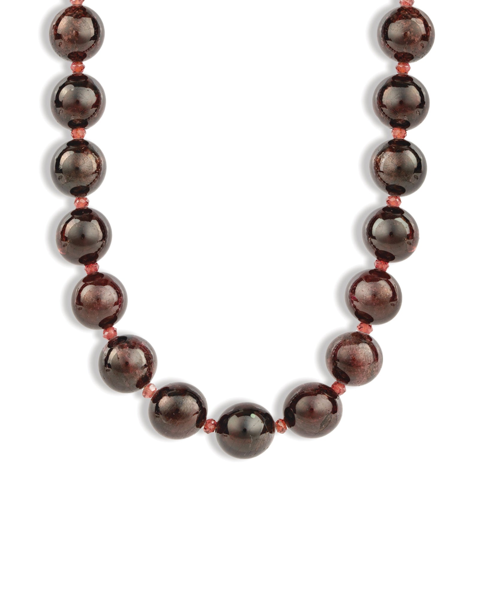 Lunita Luz-Mixed Shape Chunky Stone Necklace | 12mm-Necklaces-Gold, Red Garnet, Garnet-Blue Ruby Jewellery-Vancouver Canada