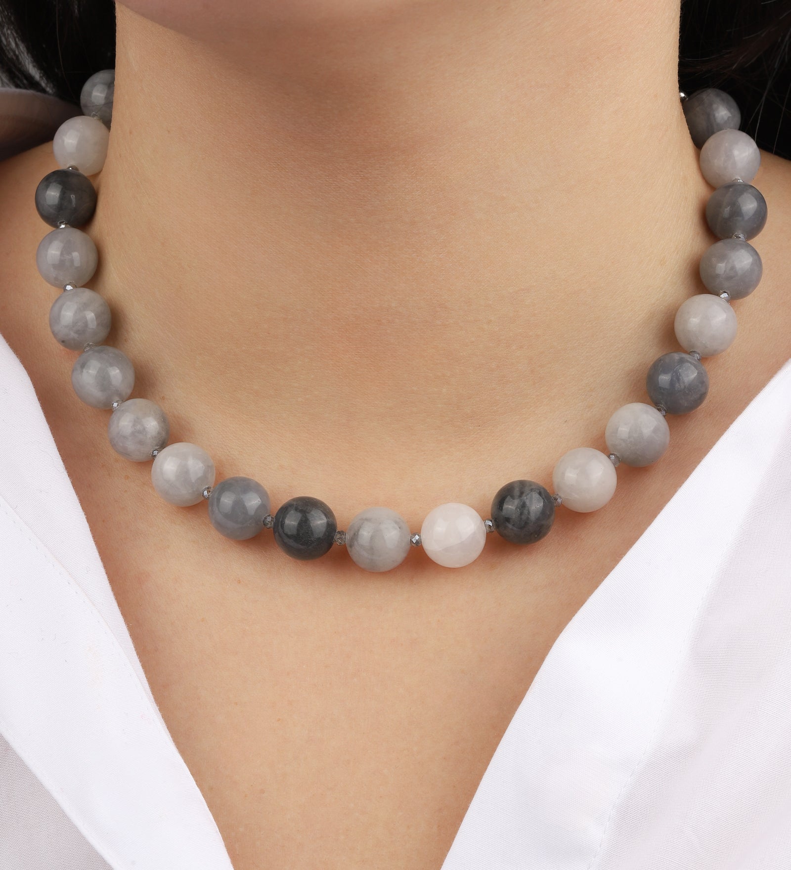 Lunita Luz-Mixed Shape Chunky Stone Necklace | 12mm-Necklaces-Blue Ruby Jewellery-Vancouver Canada