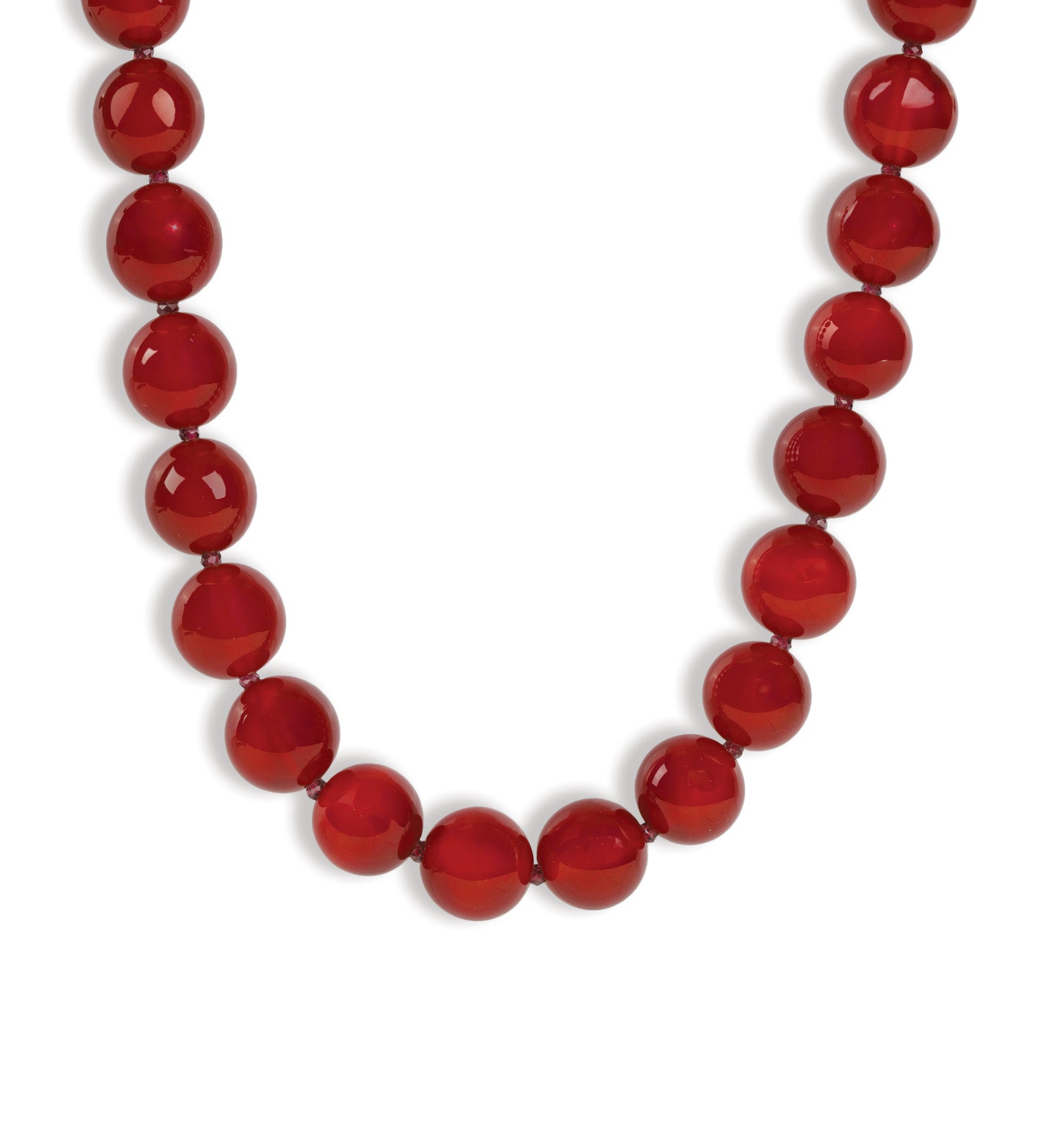 Lunita Luz-Mixed Shape Chunky Stone Necklace | 12mm-Necklaces-Gold, Dark Carnelian, Ruby-Blue Ruby Jewellery-Vancouver Canada