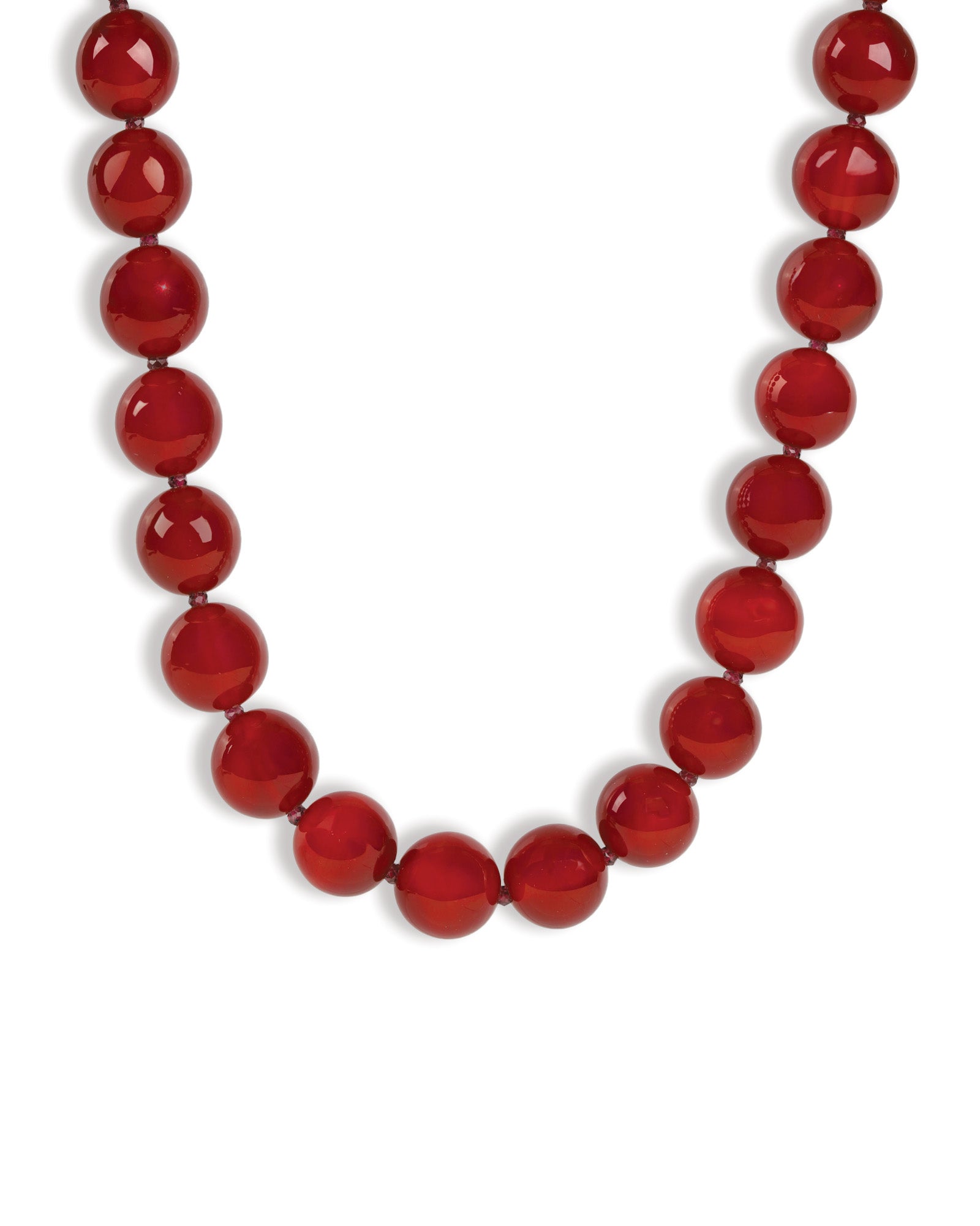 Lunita Luz-Mixed Shape Chunky Stone Necklace | 12mm-Necklaces-Gold, Dark Carnelian, Ruby-Blue Ruby Jewellery-Vancouver Canada