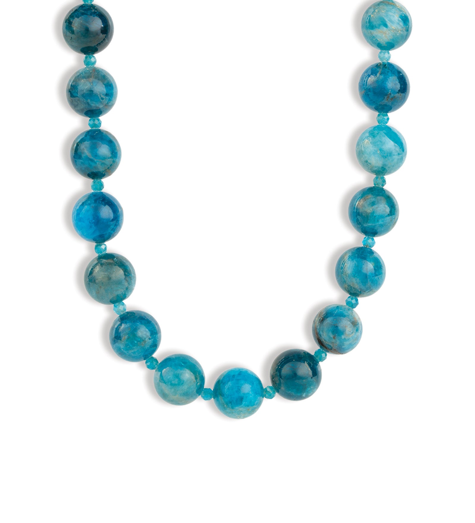 Lunita Luz-Mixed Shape Chunky Stone Necklace | 12mm-Necklaces-Gold, Blue Apatite, Apatite-Blue Ruby Jewellery-Vancouver Canada