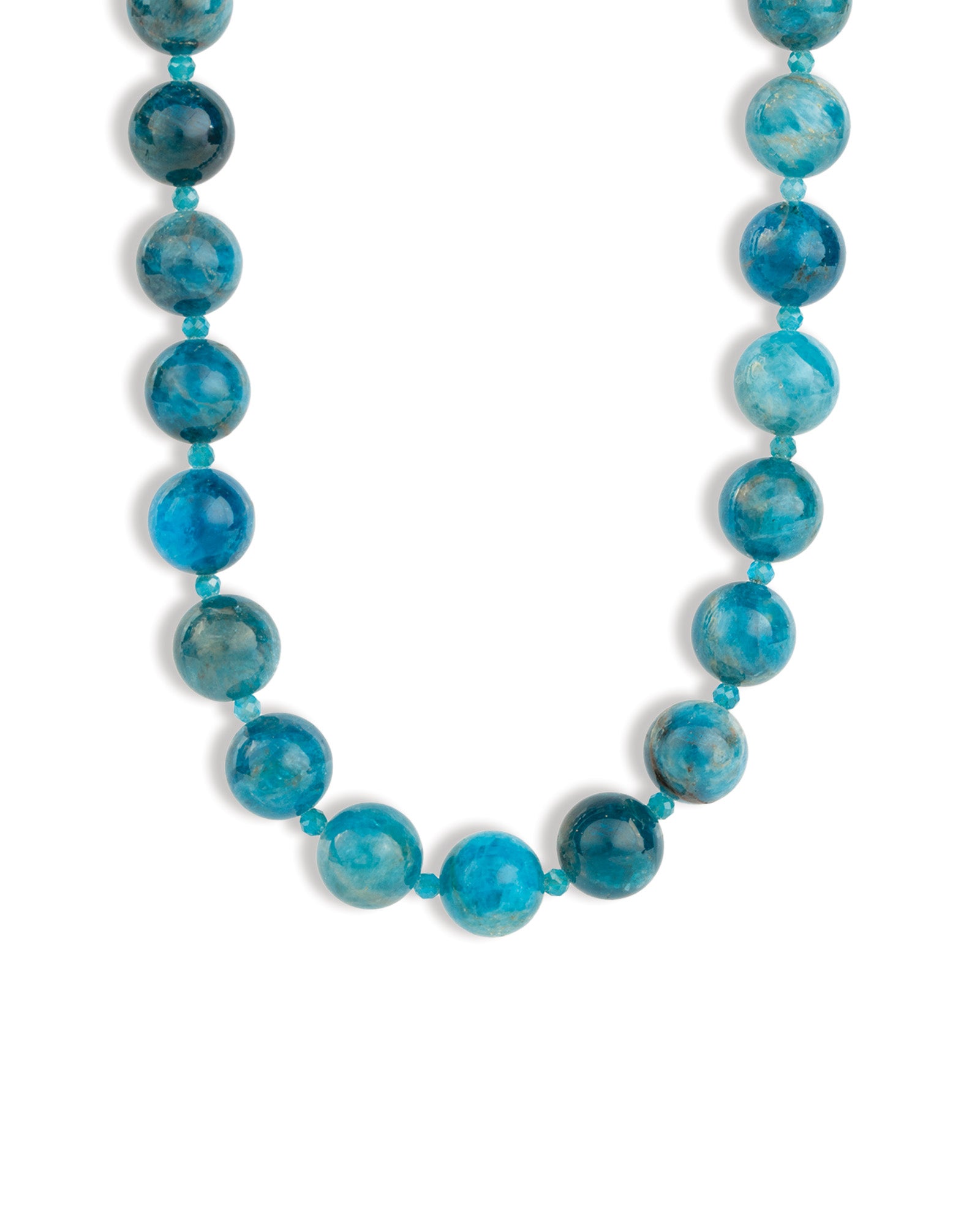 Lunita Luz-Mixed Shape Chunky Stone Necklace | 12mm-Necklaces-Gold, Blue Apatite, Apatite-Blue Ruby Jewellery-Vancouver Canada