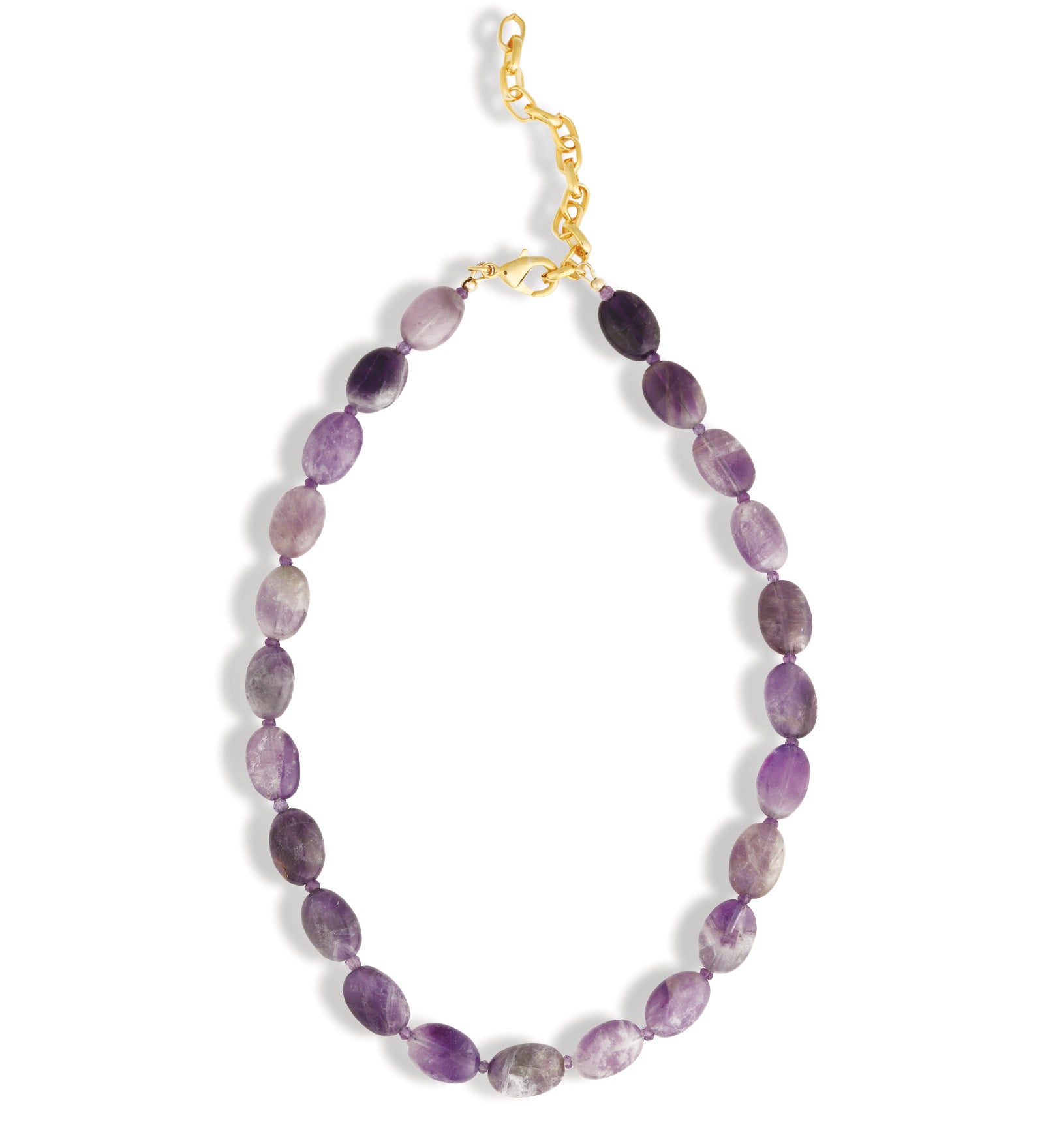Lunita Luz-Petite Oval Beaded Necklace-Necklaces-Blue Ruby Jewellery-Vancouver Canada