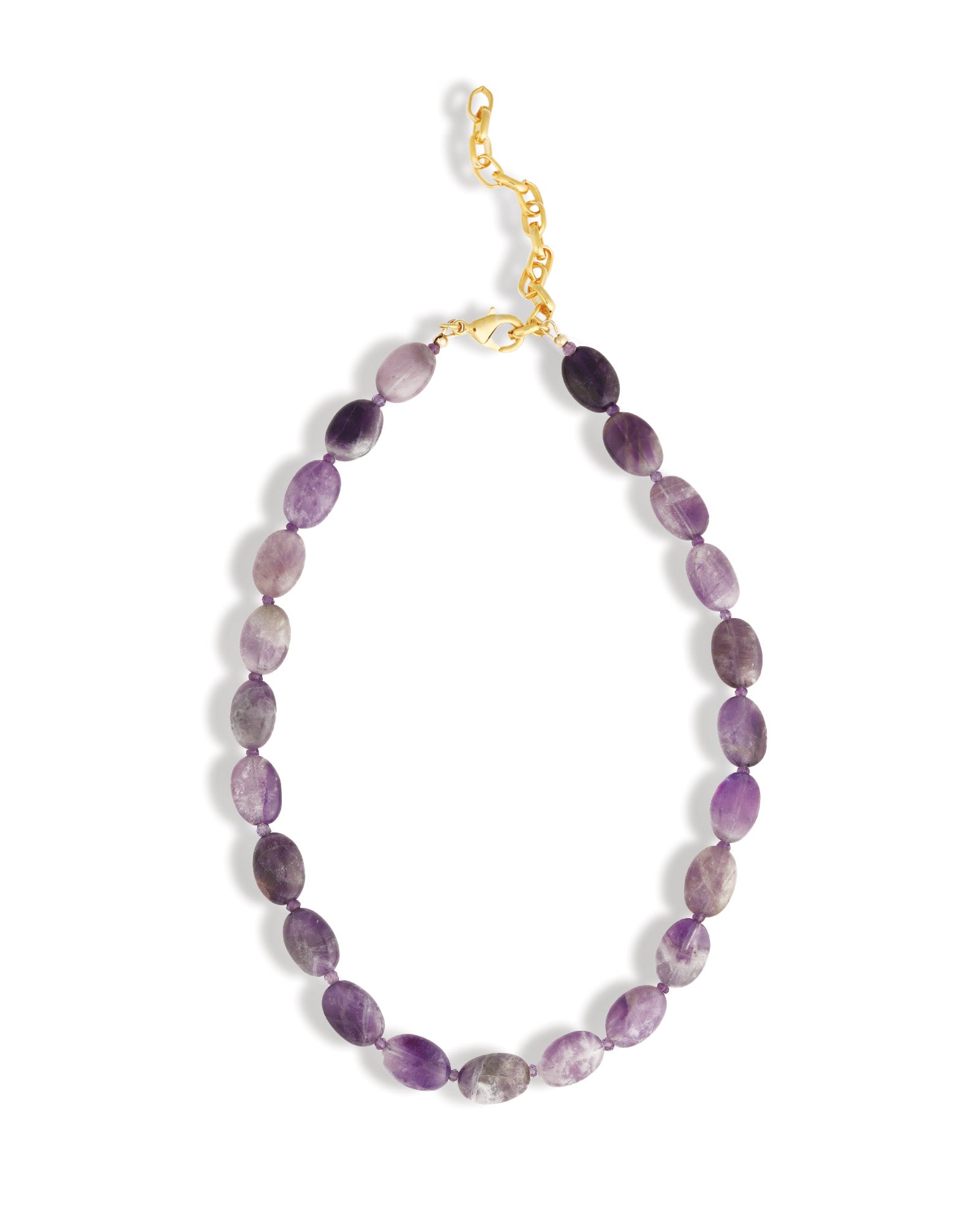 Lunita Luz-Petite Oval Beaded Necklace-Necklaces-Blue Ruby Jewellery-Vancouver Canada
