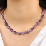 Lunita Luz-Petite Oval Beaded Necklace-Necklaces-Blue Ruby Jewellery-Vancouver Canada