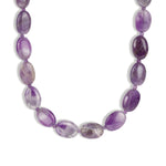 Lunita Luz-Petite Oval Beaded Necklace-Necklaces-Gold, Moody Amethyst-Blue Ruby Jewellery-Vancouver Canada