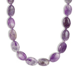 Lunita Luz-Petite Oval Beaded Necklace-Necklaces-Gold, Moody Amethyst-Blue Ruby Jewellery-Vancouver Canada