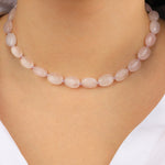 Lunita Luz-Petite Oval Beaded Necklace-Necklaces-Blue Ruby Jewellery-Vancouver Canada