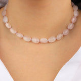 Lunita Luz-Petite Oval Beaded Necklace-Necklaces-Blue Ruby Jewellery-Vancouver Canada