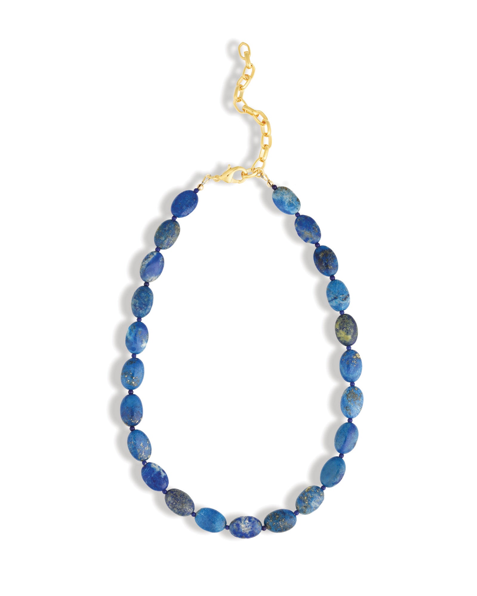 Lunita Luz-Petite Oval Beaded Necklace-Necklaces-Blue Ruby Jewellery-Vancouver Canada