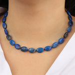 Lunita Luz-Petite Oval Beaded Necklace-Necklaces-Blue Ruby Jewellery-Vancouver Canada