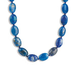 Lunita Luz-Petite Oval Beaded Necklace-Necklaces-Gold, Lapis-Blue Ruby Jewellery-Vancouver Canada