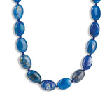 Lunita Luz-Petite Oval Beaded Necklace-Necklaces-Gold, Lapis-Blue Ruby Jewellery-Vancouver Canada