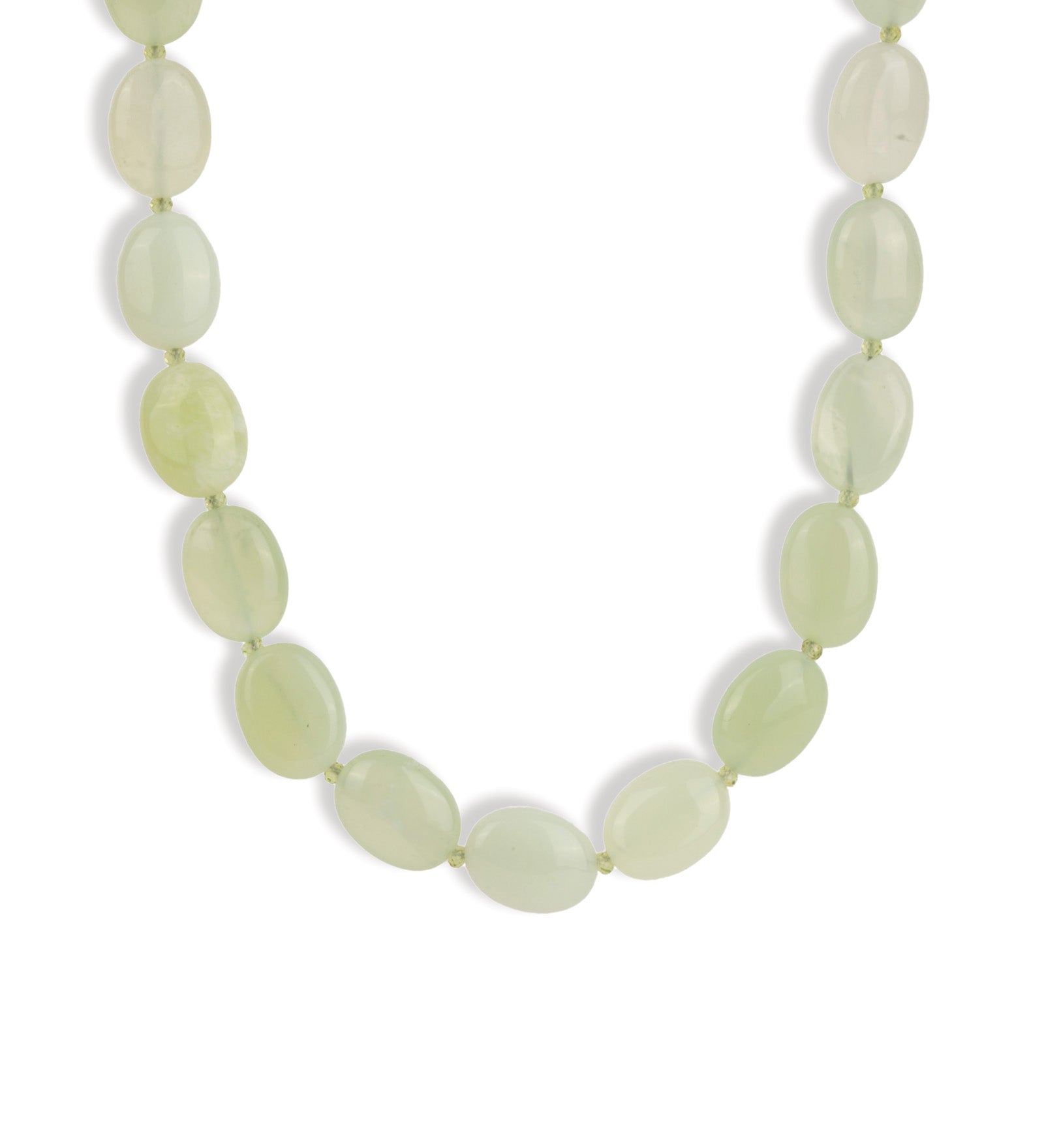 Lunita Luz-Petite Oval Beaded Necklace-Necklaces-Gold, New Jade, Peridot-Blue Ruby Jewellery-Vancouver Canada