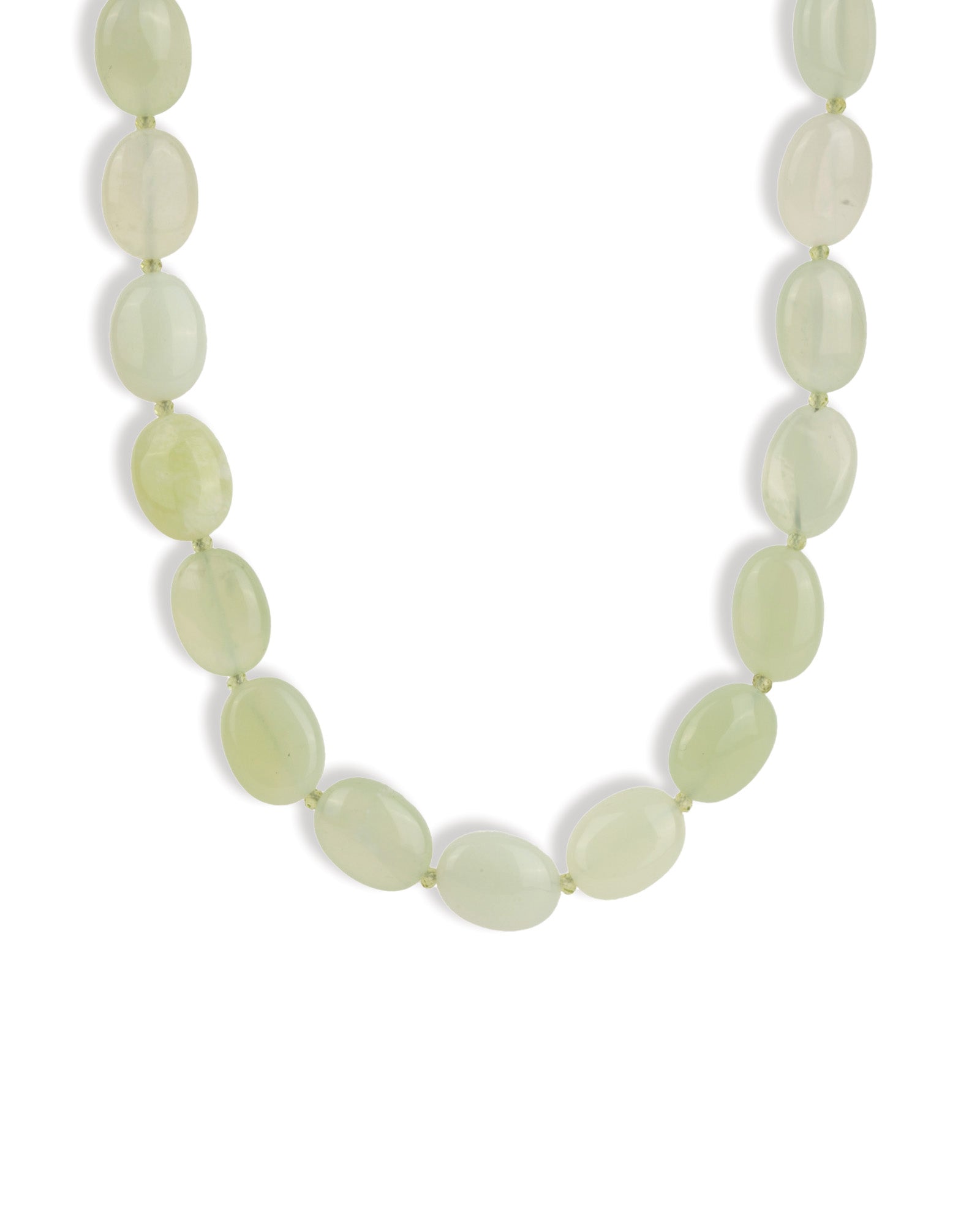 Lunita Luz-Petite Oval Beaded Necklace-Necklaces-Gold, New Jade, Peridot-Blue Ruby Jewellery-Vancouver Canada